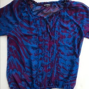 EXPRESS Sheer Blouse, Size L